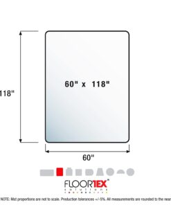 Cleartex Floortex Ultimat 60 x 118-inch Rectangular Chair Mat for Carpets, Polycarbonate (FR1115030023ER) 118" X 60" XXL Rectangular 18 51jHkgtUxUL