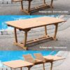 Grade-A Teak Wood Extra Large Double Extension 117" Mas Rectangle Dining Table with Trestle Legs #WHDT118RM 6 51jYNerq2eL
