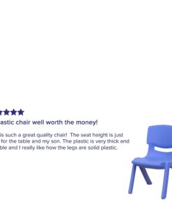 Flash Furniture Whitney 10 Pack Blue Plastic Stackable School Chair with 10.5'' Seat Height Set of 10 12 51jidf7W6RL
