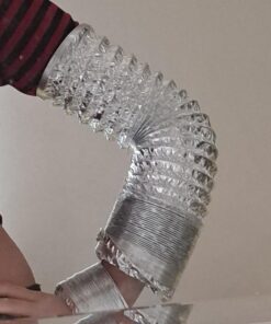 iPower GLDUCT4X8C 4 inch 8 feet Non-Insulated Flex Air Aluminum Foil Ducting Dryer Vent Hose for HVAC Ventilation with 2 Clamps, 4'' X 8', Silver 4'' X 8' 30 51jtW b71 L