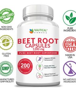 Beet Root Capsules - 1200mg Per Serving - 200 Beet Root Powder Capsules - Beetroot Powder Supports Blood Pressure, Athletic Performance, Digestive, Immune System (Pure, Non-GMO & Gluten Free 19 51jva1EhSL
