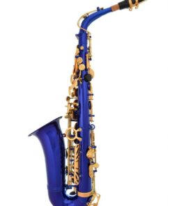 Lazarro Professional Royal Blue Body Gold Keys Eb E Flat Alto Saxophone with 11 Reeds, Case, Music Book and Many Extras, 360-BU 10 51jvbxuVK L