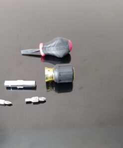 Klein Tools 32561 Multi-Bit Screwdriver / Nut Driver, 6-in-1 Stubby Screwdriver with 2 Phillips, 2 Slotted Bits, 2 Nut Drivers 46 51k 9x x2SL