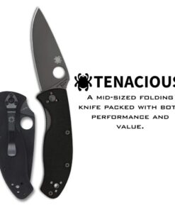 Spyderco Tenacious Folding Utility Pocket Knife with 3.39" Black Stainless Steel Blade and Durable G-10 Handle - Everyday Carry - PlainEdge - C122GBBKP 36 51k1J6LOfoL