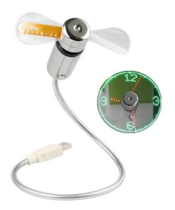 ONXE LED USB Clock Fan with Real Time Display Function,Stocking Stuffers for Men Christmas Gadgets,1 Year Warranty (Clock 20 51k7EKfzf3L