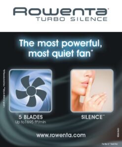 Alternative view of Rowenta Turbo Silence Table Fan 18 Inches Ultra Quiet Fan Oscillating, Portable, 4 Speeds, Manual Turn Dial, Indoor VU2531 Bronze