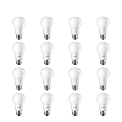 Philips LED Basic Frosted Non-Dimmable A19 Light Bulb - EyeComfort Technology - 800 Lumen - Soft White (2700K) - 10W=60W - E26 Base - Old Version - Indoor - 16-Pack Soft White (2700k) 16 Count (Pack of 1) Basic LED (Old Version) 60W