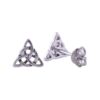 Rhodium Plated Sterling Silver Womens Irish Celtic Triquetra Triangle Stud Earrings - 0.27in 26 51kLhBP3aDL