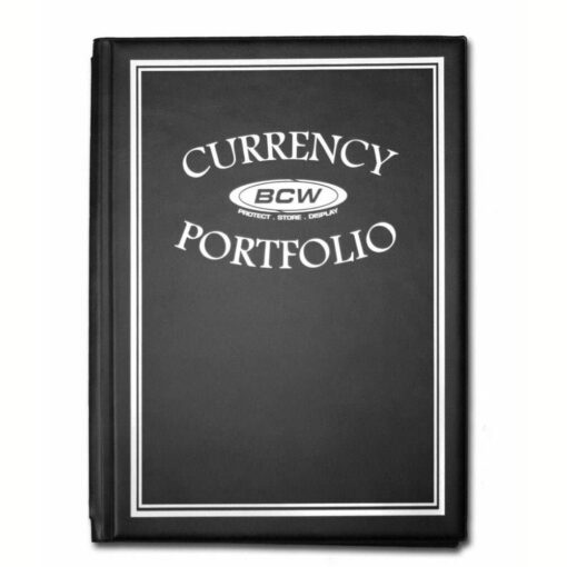 BCW - Currency Portfolio - (Dollar Bill Combo Storage Album) - Currency and Coin Collecting Supplies, Black, Pocket Size 3 7/8 x 8 1/4