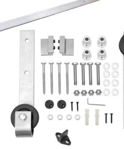 TMS 6 Foot Stainless Steel Country Sliding Barn Wooden Door Hardware Track Set 6 FT (72") 22 51kX0HflcqL