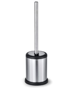 ToiletTree Products Toilet Brush with Lid - Sleek Toilet Bowl Brush and Holder - Toilet Scrubber Brush Set with Heavy-Weight Base - Lidded Toilet Bowl Cleaner Brush and Holder - Chrome Stainless Steel 27 51kXrWosuL