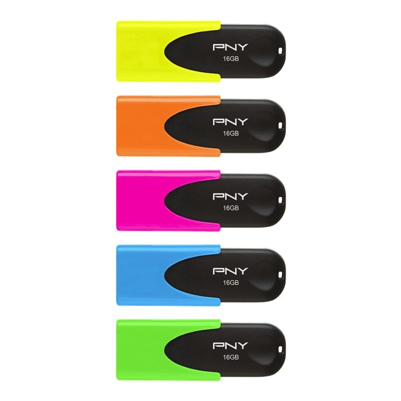PNY 16GB Attaché 4 USB 2.0 Flash Drive 5-Pack 16GB 5-Pack Colors