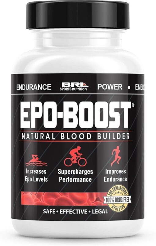 EPO-BOOST Natural Blood Builder Iron Supplement. RBC Support Made in USA with Echinacea & Dandelion Root helping VO2 Max, Energy, Endurance (1-Pack) 120 Count (Pack of 1)