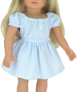 Sophia's White Canvas Sneaker with Laces and Imitation Leather Toe Cap Shoes Accessory for 18" Dolls, White 14 51kdMLbKKuL