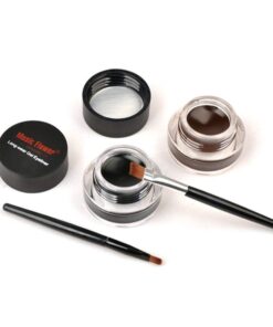 Alternative view of 2 in 1 Black and Brown Gel Eyeliner Set Water Proof Smudge Proof, Last for All Day Long, Work Great with Eyebrow, 2 Pieces Eye Makeup Brushes Included