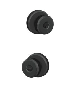 Schlage F51A BWE 622 GSN Bowery Door Knob with Greyson Trim, Keyed Entry Lock, Matte Black 8 51keqzHgbTL