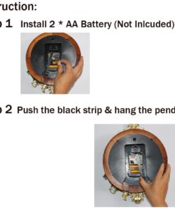 Aero Snail Dia 9-inch Retro Style Vintage Wood Indoor Wall Clock with Swinging Pendulum (Requires 2 AA Batteries for Clock Hands and Pendulum) Floral Face 25 51kjXXa3SL