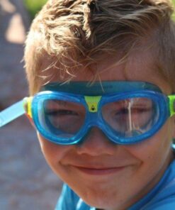 Aquasphere SEAL Kids (Ages 3+) Swim Goggles, Made in ITALY - Wide Vision, Comfort, E-Z Adjust, Anti Scratch & Fog, Leak Free Clear Lens / Aqua 24 51kk PDxXBL