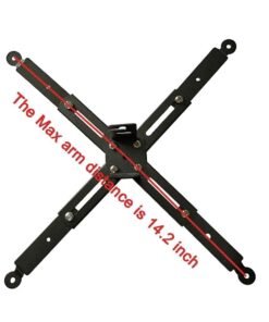 Henxlco Universal Projector Mount Wall or Ceiling Bracket with Adjustable Height and Extendable Arms Tilt DLP LCD Projection Mount for Home and Office Different Size Projector (Black) Black 24 51kkCPEV7L