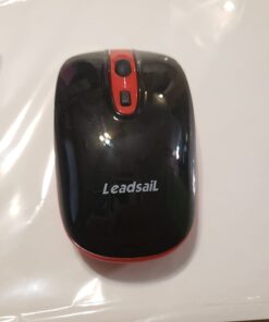 LeadsaiL Wireless Computer Mouse, 2.4G Portable Slim USB Mouse, Silent Click Cordless Mouse 3 Adjustable Levels, 4 Buttons Laptop Mouse for Windows Mac PC Notebook AA Battery-Red 48 51klYsCOnLL
