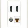 RiteAV - 2 Port HDMI 1 Port Coax Cable TV- F-Type 1 Port Cat6 Ethernet White Decorative Wall Plate 67 51kw566RIvL