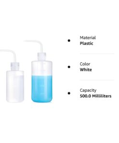 Mkono 2 Pack Watering Can, 250ML and 500ML Succulent Watering Bottle Plant Flower Squeeze Bottle Plastic Bend Mouth Safety Wash Bottle, Small and Medium, White 28 51kwI7y9zL