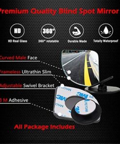Fan Shape 360 Degree Rotate Sway Adjustabe Blind Spot Mirrors, Ampper HD Glass Convex (Low Curvature) Frameless Stick On Lens (Pack of 2) Pack of 2 26 51l kanKZsL
