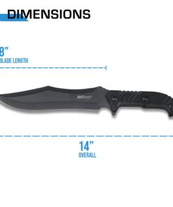 Alternative view of MTech USA – Fixed Blade Knife – Black Stainless Steel Blade with Black Carved G10 Handle, Full Tang, Includes 1680D Nylon Sheath - Hunting, Camping, Survival, Tactical, EDC – MT-20-39