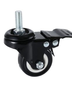 DICASAL 4 Pack 1.5 Inch Swivel Stem Casters, Non-Marking Polyurethane Wheels 330 Lbs with Diameter 3/8"- 16 x 1" Stem Thread and Nuts for Carts Trolley Furniture 3/8-16*1" 20 51l5MQCaYkL