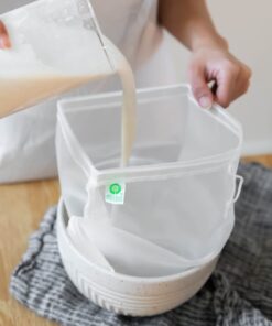 Pro Quality Nut Milk Bag - Big 12"X12" Bags - Commercial Grade Reusable All Purpose Strainer - Food Grade BPA-Free Ultra Strong Fine Mesh Nylon - Almond Milk, Juices, Cold Brew - Free Recipes 1 25 51lBOzlSbBL