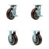 Service Caster Brand 6 Inch Heavy Duty Swivel Casters Set of 4 Polyurethane Caster Wheels – 3,600lbs. Total Capacity – 2 Swivel with Locking Brakes/2 Rigid with Roller Bearings 6" Wheel 2 Swivel w/2 Top Lock Brakes - 2 Rigid 3 51lN2OQnqL