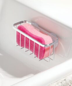 Alternative view of iDesign Gia Stainless Steel Dish Sponge Holder Basket with Suction Cups, Ideal for Kitchen Sinks and Bathroom Organization, Set of 1, Polished