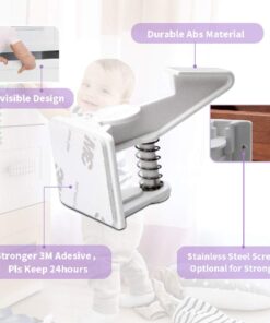 Alternative view of Baby Safety Cabinet Locks 12 Pack White-GRANDOTO Baby Proofing & Child Safety Cabinets Drawer Locks,DIY Easy to Install,No Tooling, Stronger Safety!