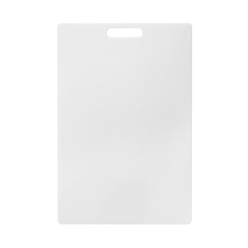 Catalog 1 Farberware Extra-Large Plastic Cutting Board, Dishwasher- Safe Poly Chopping Board for Kitchen Meal Prep with Easy Grip Handle, 12-inch by 18-inch, White