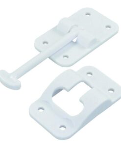 JR Products 10414 Plastic T-Style Door Holder - Polar White, 3-1/2