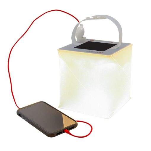 LuminAID 2-in-1 Solar Camping Lantern and Phone Charger - Inflatable LED Lamp for Camping, Hiking and Travel - Emergency Light for Power Outages, Hurricane, Survival Kits - As Seen on Shark Tank Firefly Warm White 150 Lumens