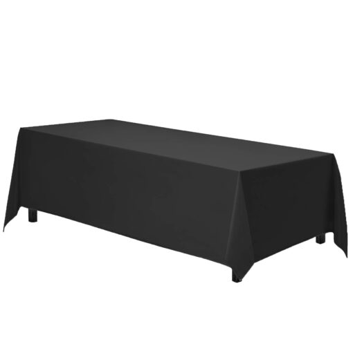 Gee Di Moda Rectangle Tablecloth | 90 x 156 Inch - Black Rectangular Table Cloth for 8 Foot Table in Washable Polyester | Great for Buffet Table, Parties, Holiday Dinner, Wedding & Baby Shower Black Tablecloth