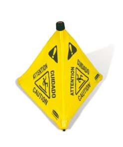 Rubbermaid Commercial Products Multilingual "Wet Floor" Pop-Up Floor Cone, 20-Inch, Yellow, Warning Sign for Grocery Stores/Office/Restaurant/Malls Pop-Up Cones 20 IN 6 51lZj9YTrbL