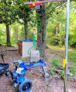 Partsam 440Lbs Lift Electric Hoist Crane Remote Control Power System, 110V Electric Hoist Zinc-Plated Steel Wire Overhead Crane Garage Ceiling Pulley Winch w/Straps (w/Emergency Stop Switch) 44 51lZvxtQEdL