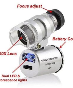 Grow Room Microscope - 60x Handheld Mini Pocket LED Loupe Magnifier - Blue or White Light - 18 51lb8CznDDL
