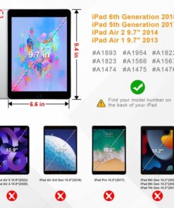 Fintie Case for iPad 6th Generation 2018 / iPad 5th Generation 2017 / iPad Air 2 / iPad Air (9.7 Inch) - Kiddie Series Light Weight Shock Proof Convertible Handle Stand Cover Kids Friendly, Blue 21 51leZd1mjBL