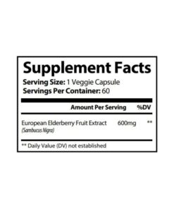 Real Herbs Elderberry Extract - Derived from 325mg of Elderberries Standardized to 5% Flavonoids with 275mg of Elderberry Fruit Extract 5 : 1 - Boosts Immunity - 60 Vegetarian Capsules 9 51lfFqhuhoL