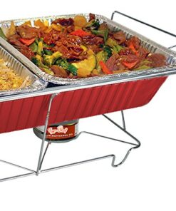 Tiger Chef Full Size Chrome Wire Frame Chafer Stand Steam Table Buffet Chafer Food Warmer Rack Chafing Dish Food Warmer Stand for Chafing Dishes Stand - Full Size (6 Pack) 6 Pack 6 51lpwam7SkL