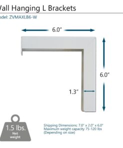 Elite Screens 6" White Projector Screen L-Brackets, Single Metal Welded Construction, Wall or Ceiling Mount - Includes Hooks and Hardware, Model: ZVMAXLB6-W 26 51lufXzDGqL