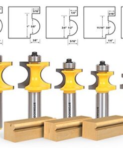 Alternative view of YONICO Bullnose Beading Router Bits Set 5 Bit 1/2-Inch Shank 13516 1/2" Shank