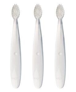Alternative view of RADIUS Children's Toothbrush Pure Brush Ultra Soft BPA Free ADA Accepted Designed for Delicate Teeth for Kids 6 Months and Up - Clear - Pack of 3 1 Count (Pack of 3)