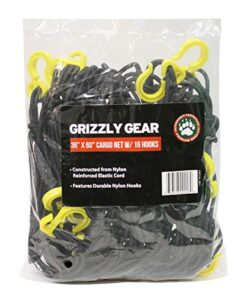 Grizzly Gear Automotive Large Bungee Cargo Net w 16 Durable Hooks - 7" Mesh Elastic Stretches to 7.5' x 5' - Compatible w All Pickup Truck Beds & Trailers - Heavy Duty, Weatherproof -Storage Made Easy Black 25 51m9YbFacWL