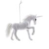 Frosted Kingdom White Plush Glittered Unicorn Christmas Ornament