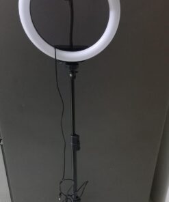 GearLight Ring Light - 10" Selfie Tripod Stand with LED Lights, Dual Phone Holders, Adjustable Height and Lighting for Recording, Makeup & Photography - Cute Room Decor Stuff & Gifts For Teen Girls 10 inch 30 51mG eM14wL