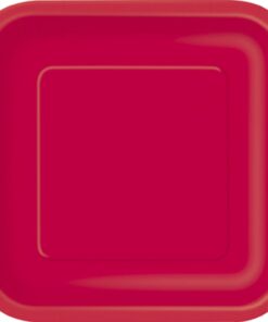 Ruby Red Square Dessert Plates - 7" (Pack Of 16) - Premium Quality Paper - Perfect For Parties & Events 7" 5 51mMEfCk5eL